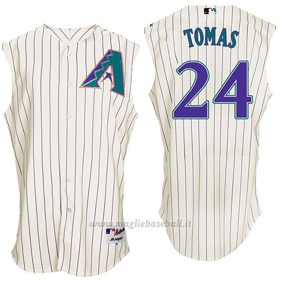 Maglia Baseball Uomo Arizona Diamondbacks 24 Yasmany Tomas Bianco Turn Back The Clock